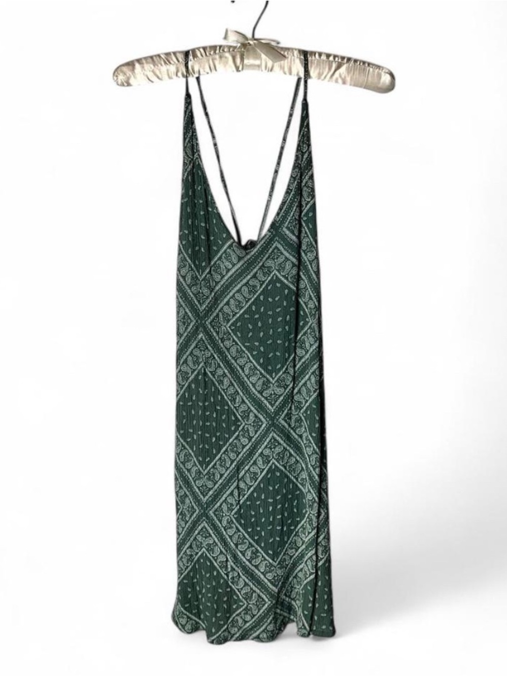 The Hanger Green Patterned Slip mini Dress